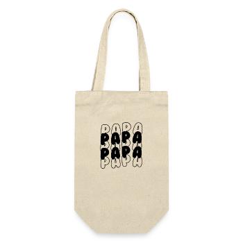 Papa schwarz - Geschenkbeutel für Flaschen - Natur - Vorne