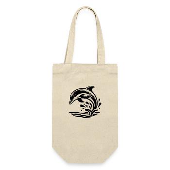 Elegant Jumping Tattoo Dolphin - Gift Bag for Bottles - nature - Front