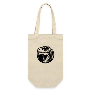 Grinning Raptor Logo Style - Gift Bag for Bottles - nature - Front