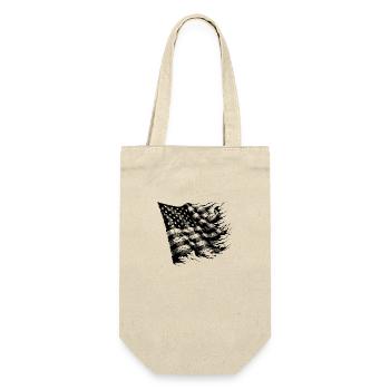 USA Flagge Vintage Tattoo Style - Geschenkbeutel für Flaschen - Natur - Vorne