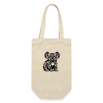 Niedlicher australischer Tribal Tattoo Koala - Geschenkbeutel für Flaschen - Natur - Vorne