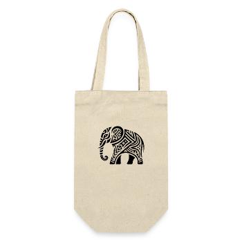 Éléphant Tribal Art tatouage avec de grandes oreilles - Sac à bouteille - nature - Devant