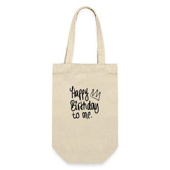 Geburtstag Happy Birthday - Geschenkbeutel für Flaschen - Natur - Vorne