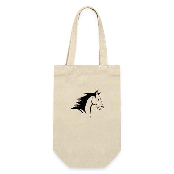 Silhouette Tête De Cheval Noir Blanc - Sac à bouteille - nature - Devant