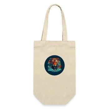 Der Tiger tritt aus den Wellen hervor - Geschenkbeutel für Flaschen - Natur - Vorne