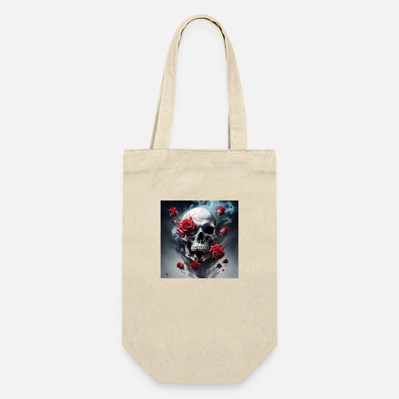 Skull and Roses - Geschenkbeutel für Flaschen - Natur
