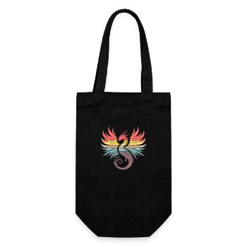 phénix coucher de soleil rétro - Sac à bouteille - noir - Devant