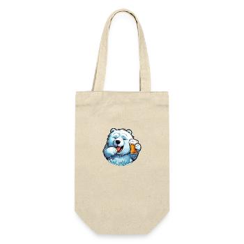 Eisbär / Tier / Nordpol / Winter / Kindlich / süß - Geschenkbeutel für Flaschen - Natur - Vorne
