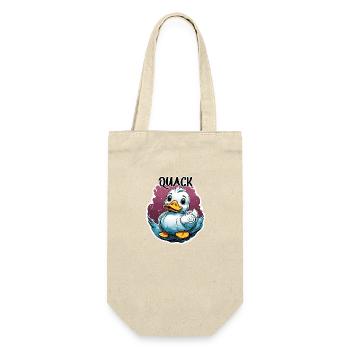 Gummiente / Badeente / Wasser / Badewanne - Geschenkbeutel für Flaschen - Natur - Vorne