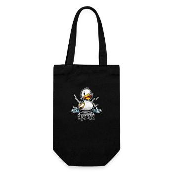 Gummiente / Badeente / Wasser / Badewanne - Geschenkbeutel für Flaschen - Schwarz - Vorne