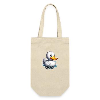 Gummiente / Badeente / Wasser / Badewanne - Geschenkbeutel für Flaschen - Natur - Vorne