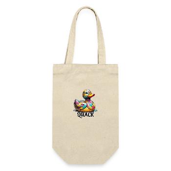 Gummiente / Badeente / Wasser / Badewanne - Geschenkbeutel für Flaschen - Natur - Vorne