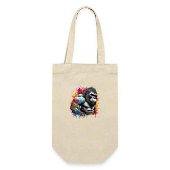 Tattoo / Tier / Kunst / cool / Comic / Gorilla - Geschenkbeutel für Flaschen - Natur - Vorne
