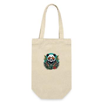 Tattoo / Tier / Kunst / cool / Comic / Panda - Geschenkbeutel für Flaschen - Natur - Vorne