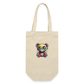 Teddybär / Kuscheltier / Stofftier / Geschenkidee - Geschenkbeutel für Flaschen - Natur - Vorne