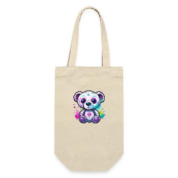 Teddybär / Kuscheltier / Stofftier / Geschenkidee - Geschenkbeutel für Flaschen - Natur - Vorne