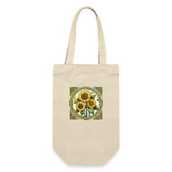Sonnenblumen - Geschenkbeutel für Flaschen - Natur - Vorne