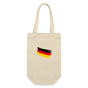 Deutscher Deutsche Flagge Deutschlandfahne Vintage - Geschenkbeutel für Flaschen - Natur - Vorne
