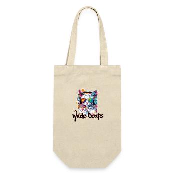 Kopfhörer / Audio / Musik / Klang / cool - Geschenkbeutel für Flaschen - Natur - Vorne