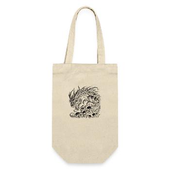 Fantasy-Drache, Anime-Drachenkopf, mythische Reptilienmagie - Geschenkbeutel für Flaschen - Natur - Vorne