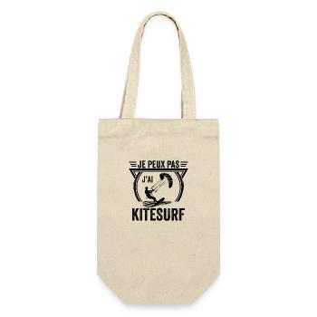 Je peux pas j'ai kitesurf idée Cadeau Kite Surf - Sac à bouteille - nature - Devant