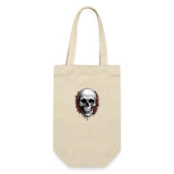 Skull Style - Geschenkbeutel für Flaschen - Natur - Vorne