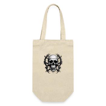 Skull Style 2 - Geschenkbeutel für Flaschen - Natur - Vorne