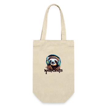 Kopfhörer / Audio / Musik / Klang / cool - Geschenkbeutel für Flaschen - Natur - Vorne
