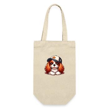 Cute Cavalier King Charles with Cap - Gift Bag for Bottles - nature - Front