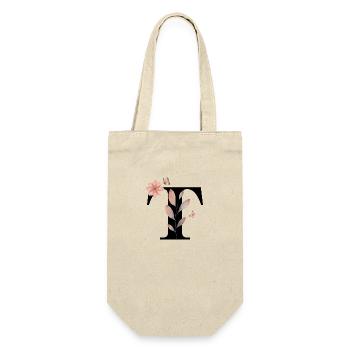 Lettre t fleurs sauvages aquarelles - Sac à bouteille - nature - Devant