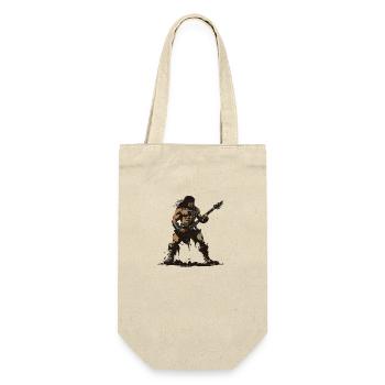 Barbarischer Rocker - Geschenkbeutel für Flaschen - Natur - Vorne