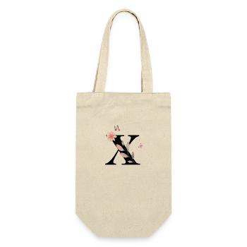 Buchstabe x Wildblumen Aquarelle - Geschenkbeutel für Flaschen - Natur - Vorne