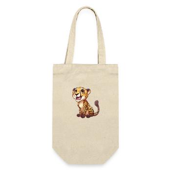 Mignon jeune guépard souriant - Sac à bouteille - nature - Devant