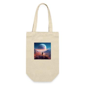 Pluto und sein aufgehender Mond Charon - Geschenkbeutel für Flaschen - Natur - Vorne