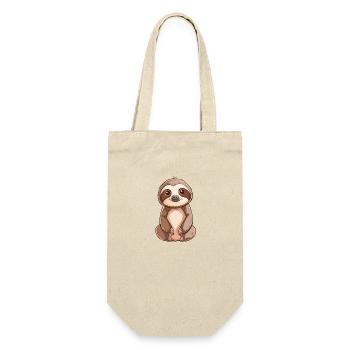 Autocollant mignon de paresseux souriant - Sac à bouteille - nature - Devant