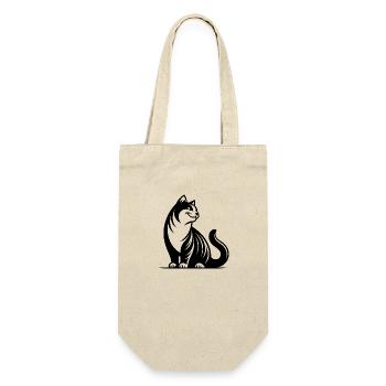 Cuddly purring house cat with cute look - Gift Bag for Bottles - nature - Front
