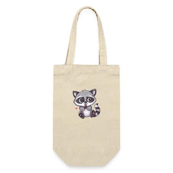 Cute raccoon with heart look - Gift Bag for Bottles - nature - Front