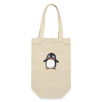 Pingouin mignon avec de grands yeux - Sac à bouteille - nature - Devant