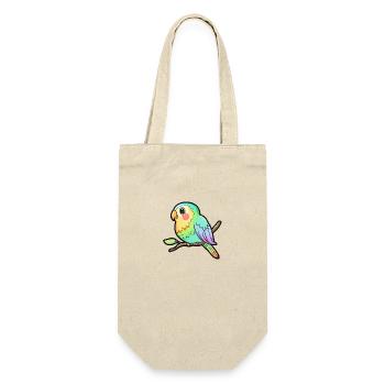 Colorful budgie in watercolor style - Gift Bag for Bottles - nature - Front