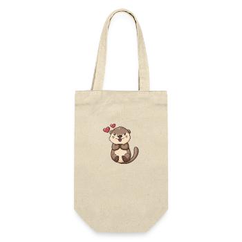 Cute otter with hearts - Gift Bag for Bottles - nature - Front