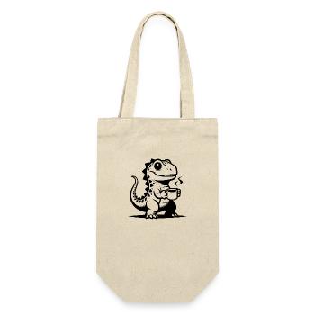 Bébé Dino avec tasse à café drôle de petit dinosaure - Sac à bouteille - nature - Devant