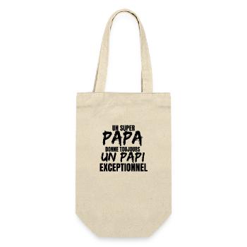 SUPER DAD - Gift Bag for Bottles - nature - Front