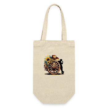 Cowboy Lustiger Cowboyhut Wild Western Rodeo Texas - Geschenkbeutel für Flaschen - Natur - Vorne