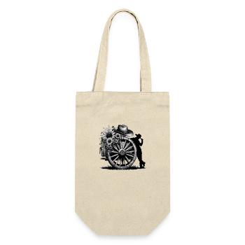 Cowboy Lustiger Cowboyhut Wild Western Rodeo Texas - Geschenkbeutel für Flaschen - Natur - Vorne