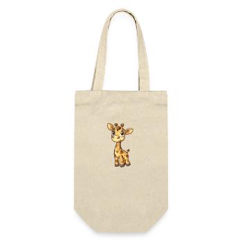 Niedliche Giraffe Mit Großen Augen - Geschenkbeutel für Flaschen - Natur - Vorne
