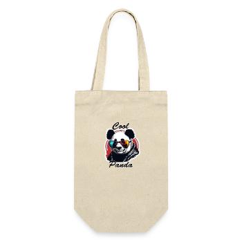 Panda / Tier / Zoo / Bambus / Wild / Kindlich - Geschenkbeutel für Flaschen - Natur - Vorne