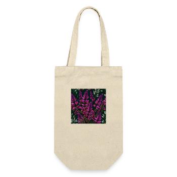 Lila Blüten - Geschenkbeutel für Flaschen - Natur - Vorne