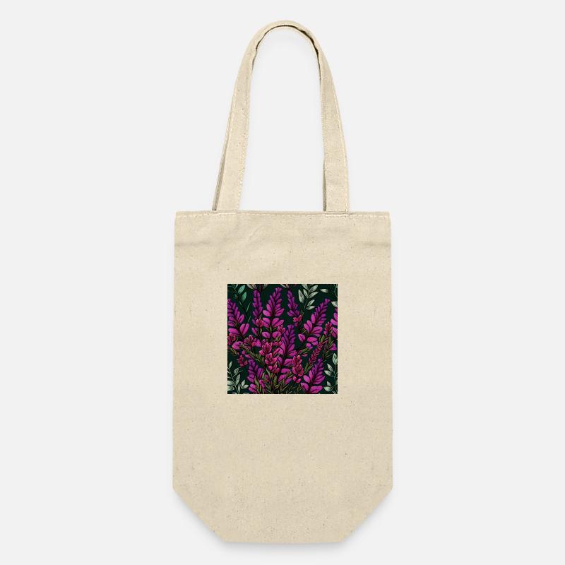 Lila Blüten - Geschenkbeutel für Flaschen - Natur