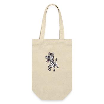 Zèbre joyeux avec un sourire - Sac à bouteille - nature - Devant
