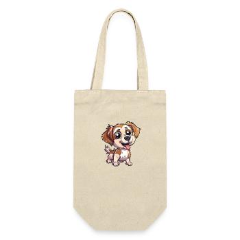 Playful puppy with googly eyes - Gift Bag for Bottles - nature - Front